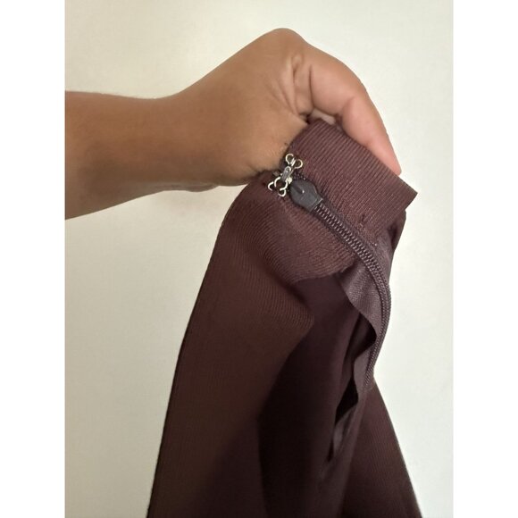 Manière‎ De Voir Women's Brown Satin Woodgrain Ruched Trousers Size 6 Luxury - Picture 11 of 11